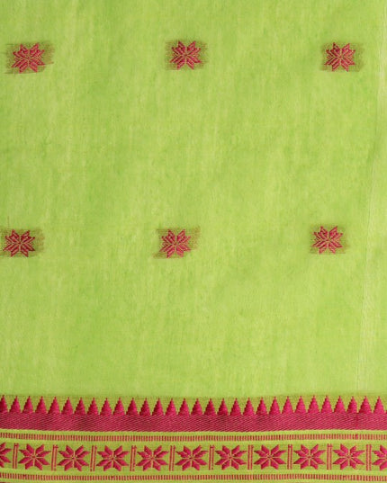 DESH BIDESH Woven Design Floral Pure Cotton Taant Saree
