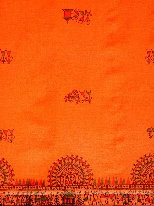 DESH BIDESH Warli Pure Cotton Taant Saree