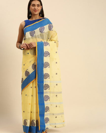 DESH BIDESH Woven Design Pure Cotton Taant Saree