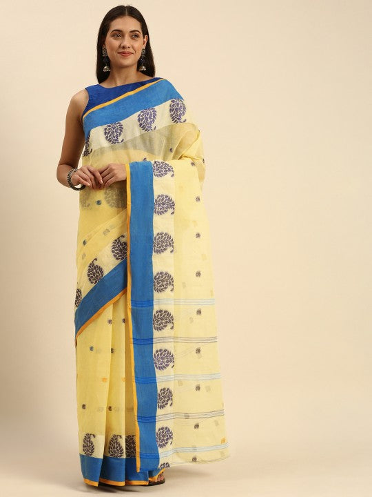 DESH BIDESH Woven Design Pure Cotton Taant Saree