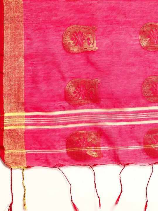 DESH BIDESH Ethnic Motifs Zari Taant Saree