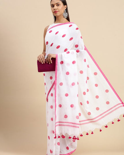 DESH BIDESH Geometric Printed Pure Cotton Taant Saree