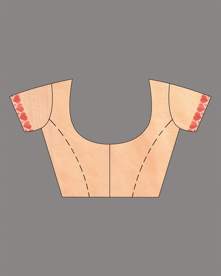 DESH BIDESH Cotton Woven Heart Design Taant Saree