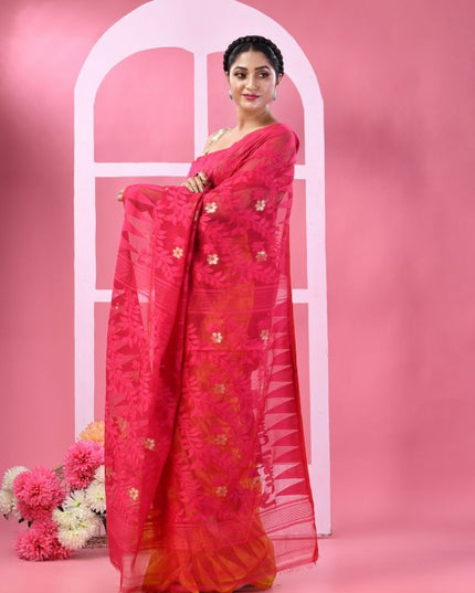 DESH BIDESH Woven Design Pure Cotton Taant Saree