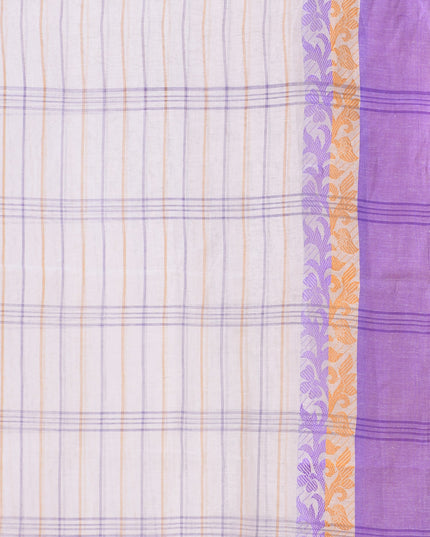 Women Tant cotton saree for woman party, wear sarees cotton georgette handloom wedding new chiffon collection sarees for women latest, Chitralekha design (Purple Orange)