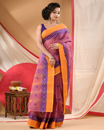 Women cotton saree for woman party, wear sarees for women tant cotton handloom chiffon silk sarees for women latest, Manirekha design (Maroon)