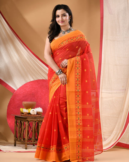 Women cotton saree for woman party, wear sarees for women tant cotton handloom chiffon silk sarees for women latest, Manirekha design (Red)