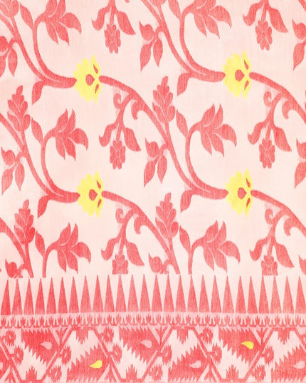 DESH BIDESH Woven Design Ethnic Motifs Pure Cotton Jamdani Saree