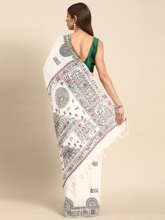 DESH BIDESH Warli Pure Cotton Taant Saree