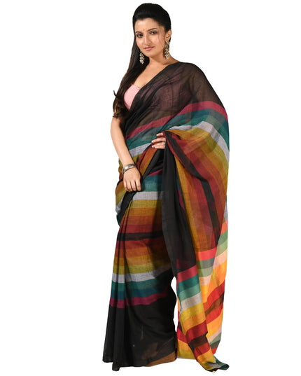 dB DESH BIDESH Women`s Cotton Saree For Woman Festival Royal Rainbow Design Soft Mul Cotton Sarees for Women With Blouse Piece