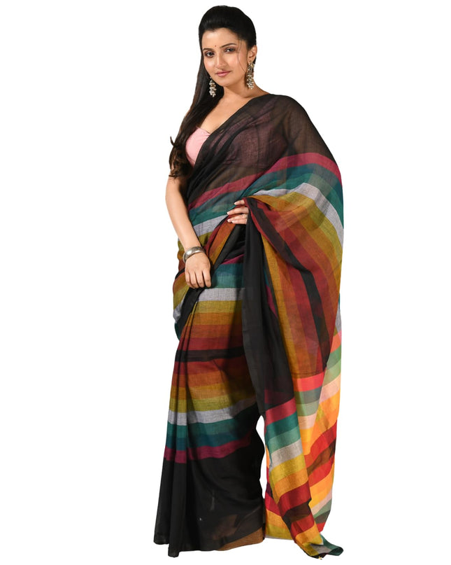 dB DESH BIDESH Women`s Cotton Saree For Woman Festival Royal Rainbow Design Soft Mul Cotton Sarees for Women With Blouse Piece
