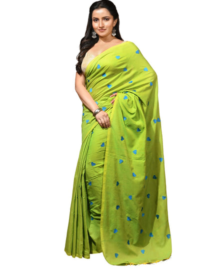 dB DESH BIDESH Women`s Soft Cotton Linen Embroidery Work Saree Mul Cotton Saree For Woman Dilruba Latest, Design Sarees With Blouse Piece