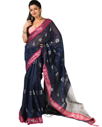 dB DESH BIDESH Women`s Cotton Silk Saree with Copper Zari Woven Mayurpankhi Design Soft Kanjivaram Cotton Silk Saree With Blouse Piece | Sari for women