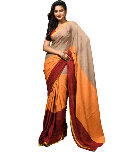 dB DESH BIDESH Women`s Cotton Sarees For Women Latest, Design Mehbooba Soft Mul Cotton Saree for Woman With Blouse Piece