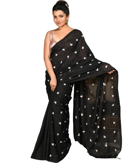 dB DESH BIDESH Women`s Soft Cotton Linen Embroidery Work Saree Mul Cotton Saree For Woman Dilruba Latest, Design Sarees With Blouse Piece