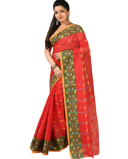 dB DESH BIDESH Women`s Cotton Saree For Woman Leaf Lata latest, sarees Design Sari For Women Cotton Tant Sarees For Women Handloom Saree For Woman Without Blouse Piece