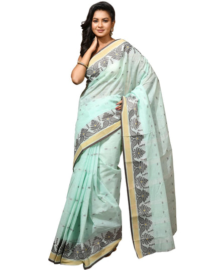 dB DESH BIDESH Cotton Saree For Woman Karupallav Design Border Traditional Tant Handloom Cotton Saree For Women Latest, Design Daily Wear Sari for Women Without Blouse Piece