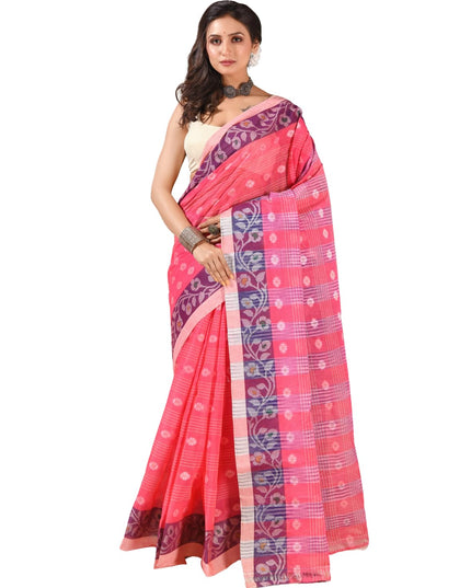 dB DESH BIDESH Women`s Treditional Tant Sarees For Women Pushpadhara Latest, sarees Design Cotton Saree For Woman Bengali Cotton Handloom Sari For Women Without Blouse Piece