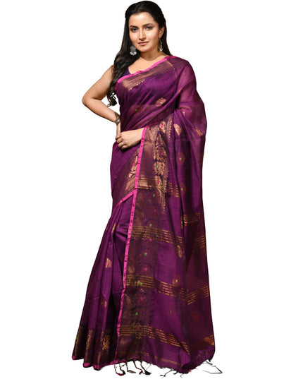 dB DESH BIDESH Women`s Pure Soft Silk Kanjivaram Kanchipuram Silk Saree With Varnikha Party, Wear Design With Blouse Piece For Wedding