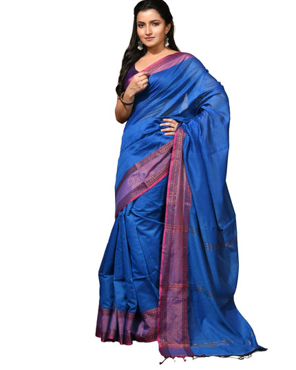 dB DESH BIDESH Women's Soft Silk Saree For festival Party, Wear Cotton Silk Noor-E-Rang Gold Zari Border Style Sari With Blouse Piece