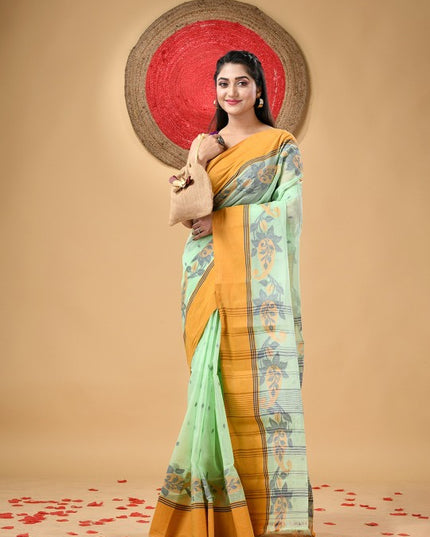 DESH BIDESH Paisley Pure Cotton Taant Saree for Women