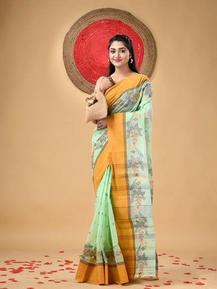 DESH BIDESH Paisley Pure Cotton Taant Saree for Women