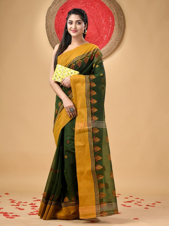 DESH BIDESH Traditional Pure Handloom Cotton Saree with Woven Design