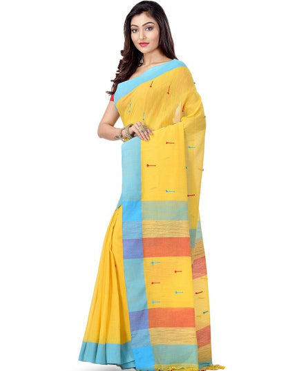 DESH BIDESH Woven Design Pure Cotton Traditional Taant Saree