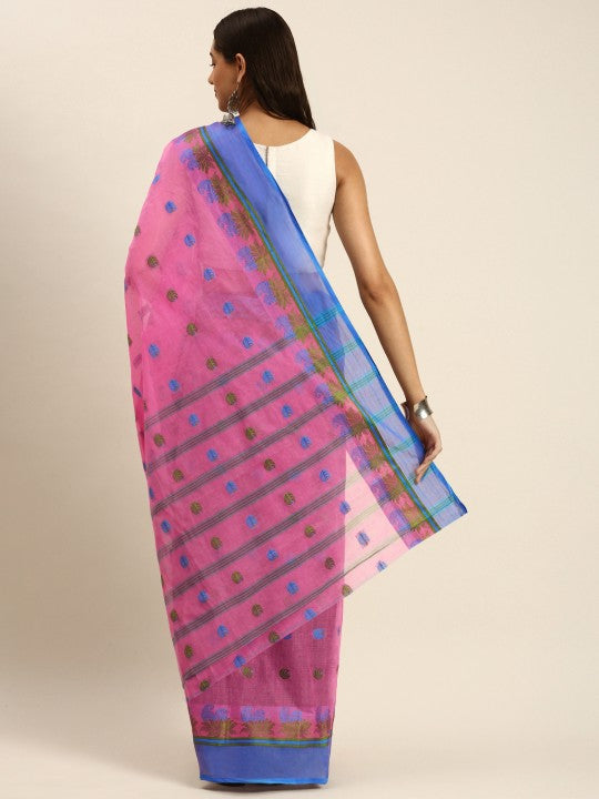 DESH BIDESH Woven Design Pure Cotton Taant Saree