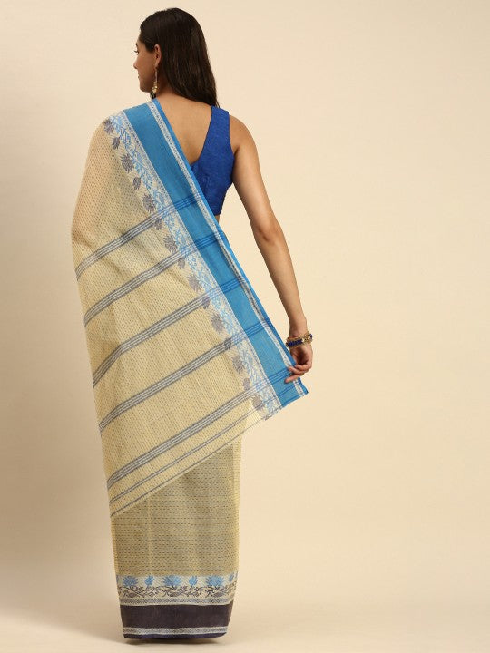 DESH BIDESH Woven Design Pure Cotton Taant Saree