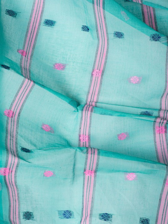 DESH BIDESH Ethnic Motifs Woven Design Pure Cotton Taant Saree
