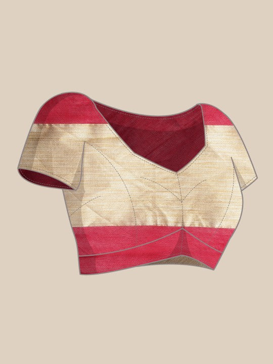 DESH BIDESH Ghicha Striped Cotton Silk Saree