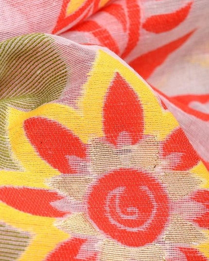 Exquisite Handloom Cotton Blend Soft Dhakai Jamdani Saree with Woven Design