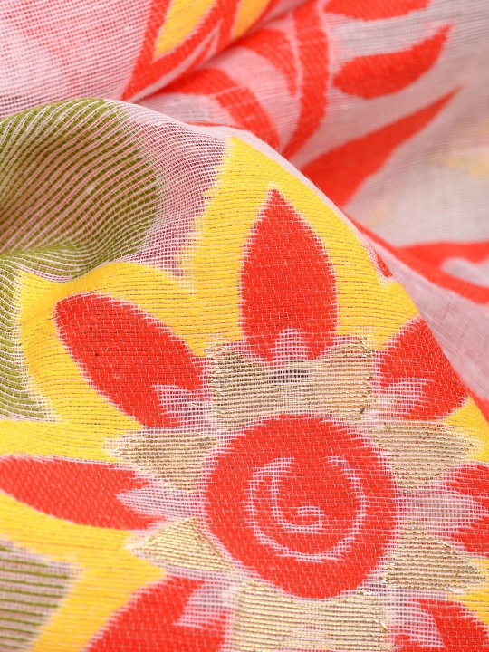 Exquisite Handloom Cotton Blend Soft Dhakai Jamdani Saree with Woven Design
