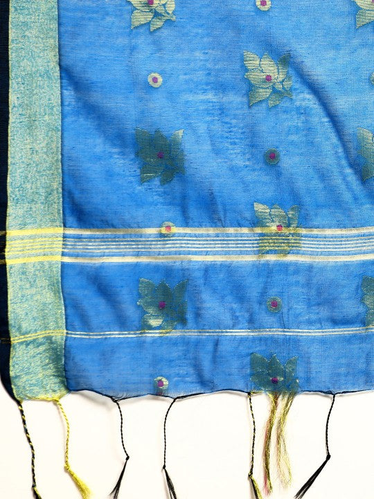 DESH BIDESH Ethnic Motifs Zari Taant Saree