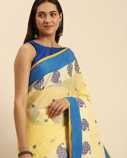 DESH BIDESH Woven Design Pure Cotton Taant Saree