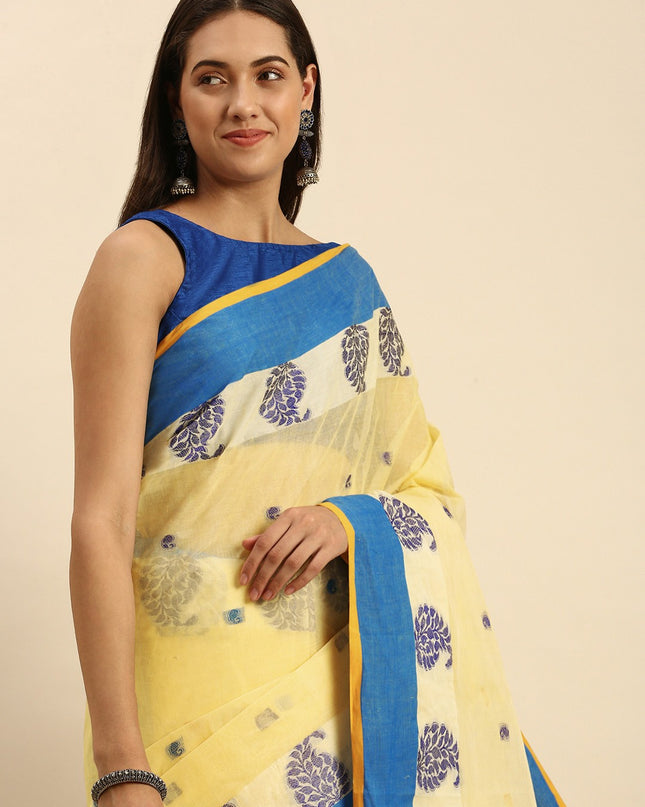 DESH BIDESH Woven Design Pure Cotton Taant Saree