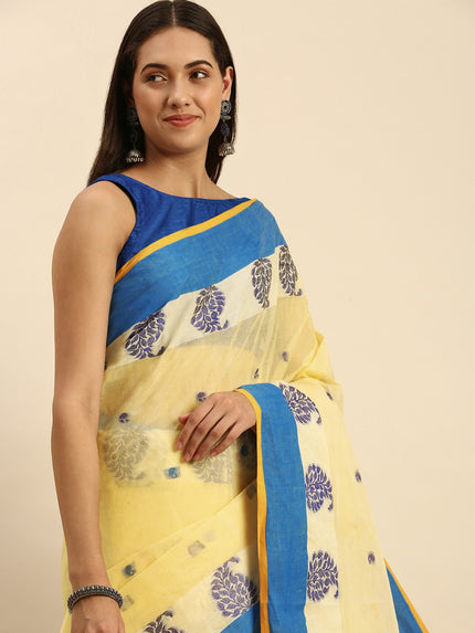 DESH BIDESH Woven Design Pure Cotton Taant Saree