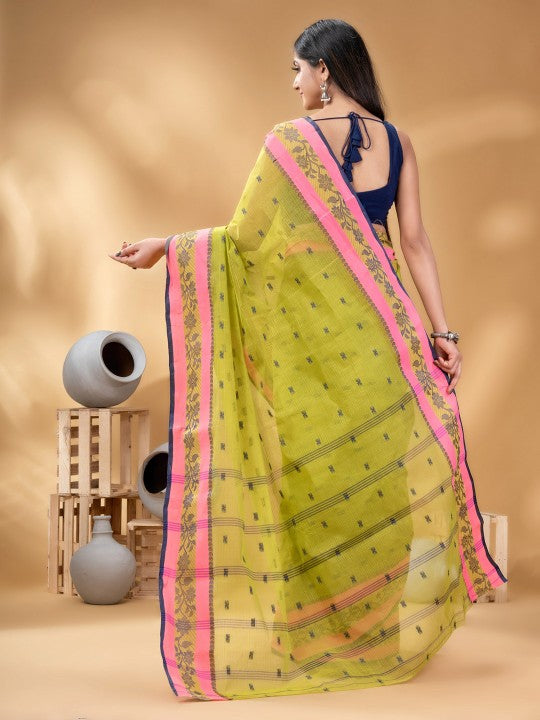 DESH BIDESH Woven Design Pure Cotton Taant Saree