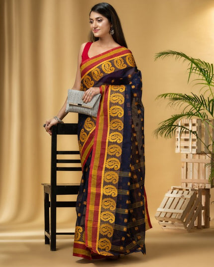 Ethnic Motifs Woven Design Pure Cotton Taant Saree