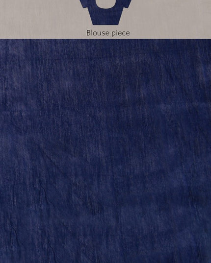 DESH BIDESH Ghicha Cotton Colourblocked Saree: Elegant Pink & Blue with Solid Border