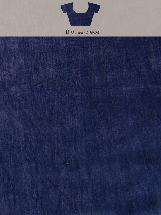 DESH BIDESH Ghicha Cotton Colourblocked Saree: Elegant Pink & Blue with Solid Border