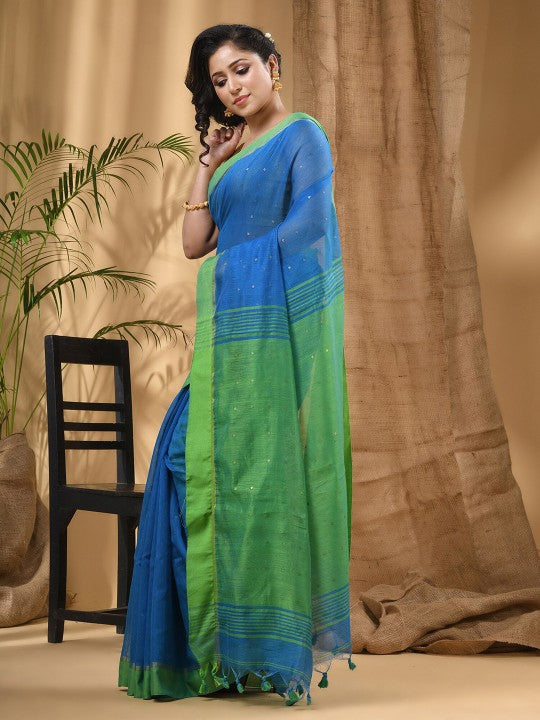 DESH BIDESH Embellished Sequinned Taant Saree