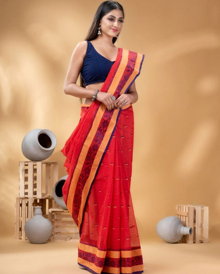 DESH BIDESH Woven Design Pure Cotton Taant Saree