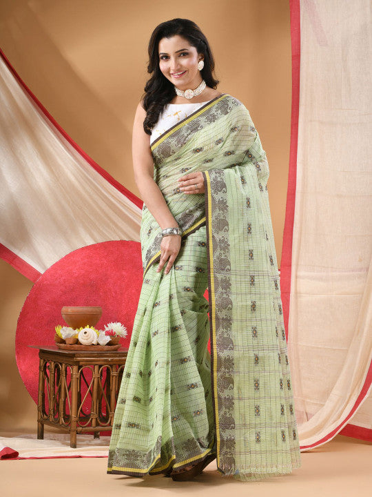 DESH BIDESH Ethnic Motifs Pure Cotton Saree for Women