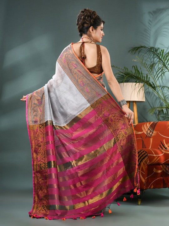 DESH BIDESH Woven Design Zari Kanjeevaram Saree