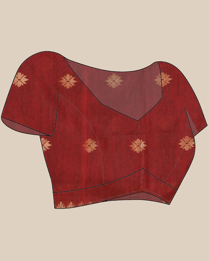 Women cotton silk tant handloom saree mysore party, wear sarees latest, design wedding, ready wear georgette chiffon saree soft silk cotton Taarini design sarees for women (Red)