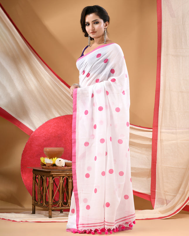 Women cotton silk tant handloom saree mysore party wear sarees latest design wedding handloom  sarees for women latest (Pink)
