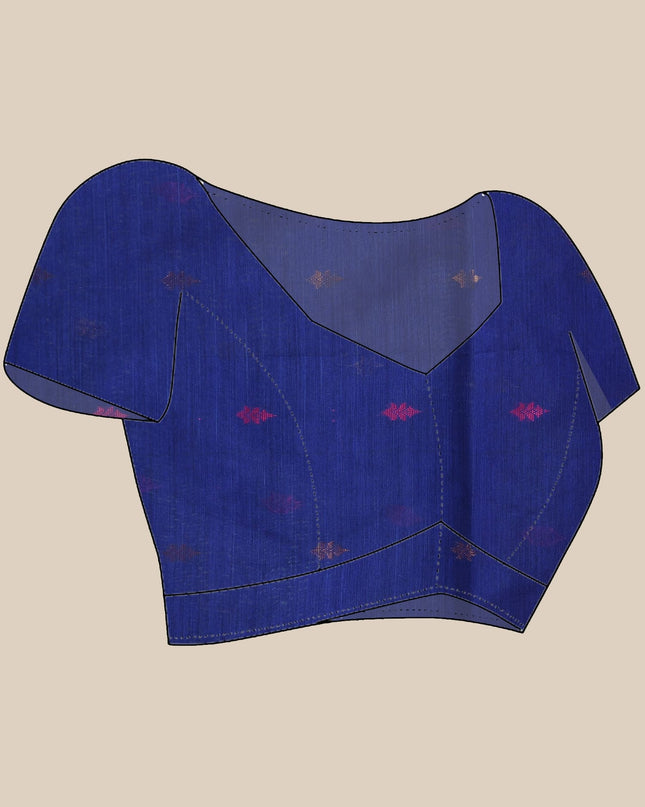 Women cotton silk tant handloom saree mysore party, wear sarees latest, design wedding, banarasi design georgette saree soft silk cotton MidNight Zari sarees for women (Royal Blue)