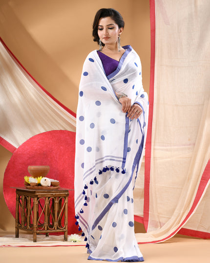 Women cotton silk tant handloom saree mysore party wear sarees latest design wedding handloom  sarees for women latest (Blue)